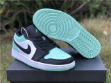 Authentic Ai Jordan 1 Low Mint Green/Black GS