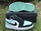 Authentic Ai Jordan 1 Low Mint Green/Black GS