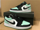 Authentic Ai Jordan 1 Low Mint Green/Black GS