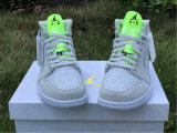 Authentic Air Jordan 1 Mid Vast Grey/Green GS