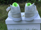 Authentic Air Jordan 1 Mid Vast Grey/Green GS