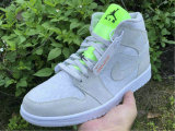 Authentic Air Jordan 1 Mid Vast Grey/Green GS