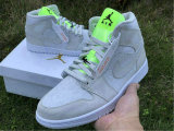 Authentic Air Jordan 1 Mid Vast Grey/Green GS