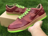 Authentic Nike Dunk Low 1-Piece Laser Varsity Red Chartreuse GS