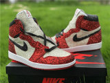 Authentic The Shoe Surgeon x Air Jordan 1 Red/White-Black GS