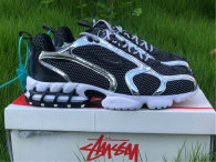 Authentic Stussy x Nike Air Zoom Spiridon Black-White Platine Pur/BLANC/NOIR