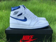 Authentic Ai Jordan 1 High White/Midnight Navy Blanc