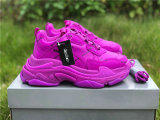 Balenciaga Triple-S NUBUC LETTER PLUM RED