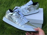 Authentic Air Jordan 1 Low Silver