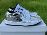 Authentic Air Jordan 1 Low Silver