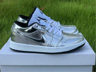 Authentic Air Jordan 1 Low Silver
