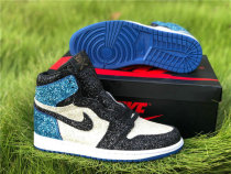 Authentic North Pole Chicago Air Jordan 1 Blue/White/Black GS