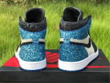 Authentic North Pole Chicago Air Jordan 1 Blue/White/Black GS