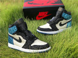Authentic North Pole Chicago Air Jordan 1 Blue/White/Black GS