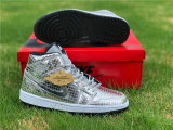 Authentic Air Jordan 1 Mid Silver