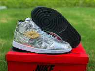 Authentic Air Jordan 1 Mid Silver