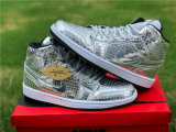 Authentic Air Jordan 1 Mid Silver