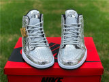 Authentic Air Jordan 1 Mid Silver