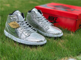 Authentic Air Jordan 1 Mid Silver