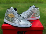 Authentic Air Jordan 1 Mid Silver