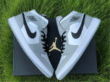 Authentic Air Jordan 1 Mid “Light Smoke Grey”