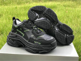 Balenciaga Triple-S Tissu Doub/Nubuc Letter Fluorescent Yellow