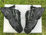 Balenciaga Triple-S Tissu Doub/Nubuc Letter Fluorescent Yellow