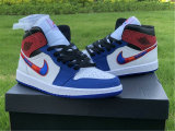 Authentic Air Jordan 1 Mid Red/White/Blue