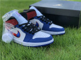 Authentic Air Jordan 1 Mid Red/White/Blue