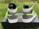 Authentic Air Jordan 1 Mid Gunsmoke/VOLT-NEUTRAL GREY GS