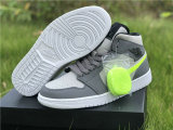 Authentic Air Jordan 1 Mid Gunsmoke/VOLT-NEUTRAL GREY GS
