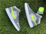 Authentic Air Jordan 1 Mid Gunsmoke/VOLT-NEUTRAL GREY GS