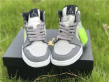 Authentic Air Jordan 1 Mid Gunsmoke/VOLT-NEUTRAL GREY GS