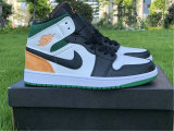 Authentic Air Jordan 1 GS Mid SE White/Green