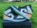 Authentic Air Jordan 1 GS Mid SE White/Green
