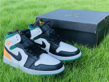 Authentic Air Jordan 1 GS Mid SE White/Green