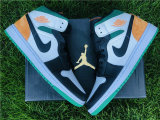 Authentic Air Jordan 1 GS Mid SE White/Green