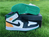 Authentic Air Jordan 1 GS Mid SE White/Green