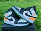 Authentic Air Jordan 1 GS Mid SE White/Green