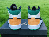 Authentic Air Jordan 1 GS Mid SE White/Green