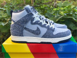 Authentic Nike Dunk High Dark Blue/Light Blue