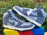 Authentic Nike Dunk High Dark Blue/Light Blue
