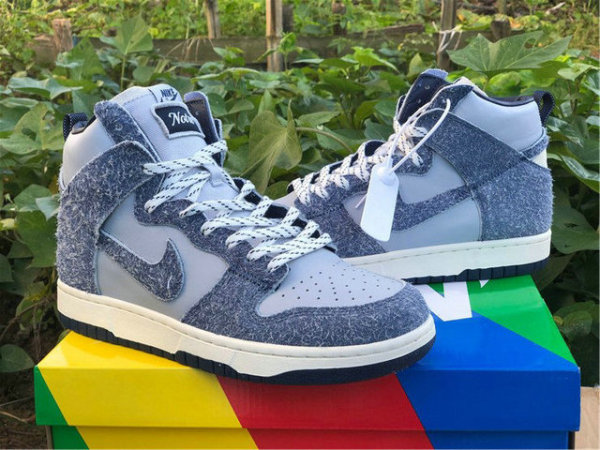 Authentic Nike Dunk High Dark Blue/Light Blue GS