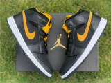 Authentic Air Jordan 1 Mid Black/Yellow GS