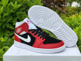 Authentic Air Jordan 1 Mid Gym Red/White-Black GS