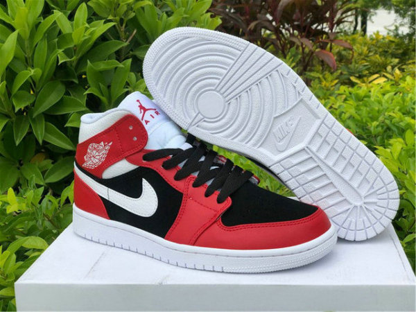 Authentic Air Jordan 1 Mid Gym Red/White-Black