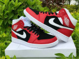 Authentic Air Jordan 1 Mid Gym Red/White-Black GS
