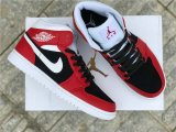 Authentic Air Jordan 1 Mid Gym Red/White-Black GS