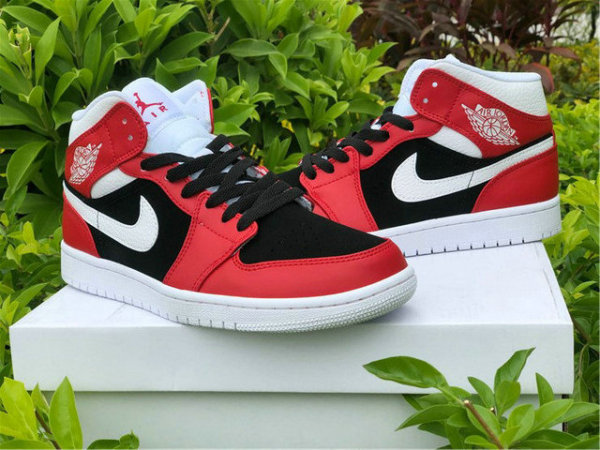 Authentic Air Jordan 1 Mid Gym Red/White-Black GS