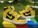 Authentic Nike Dunk High Black/Yellow/White GS